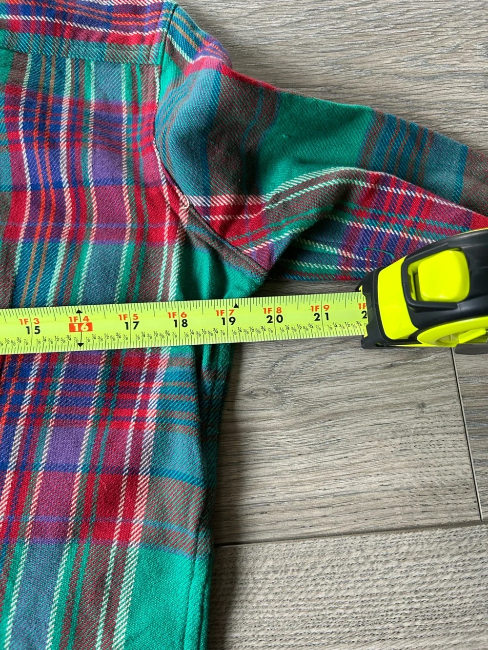 Ralph Lauren Green Plaid Flannel Button-Down Shirt Size 12